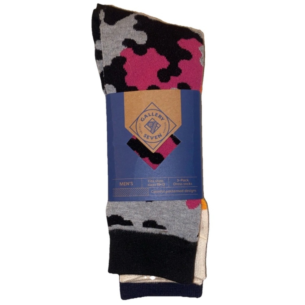 3 PACK SOCKS MENS NEW SIZE 10-13 fashion GALLERY SEVEN